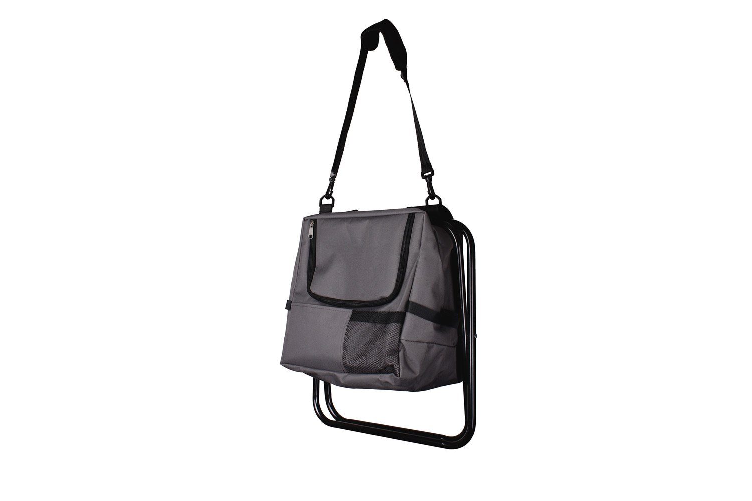 Linder Exclusiv GmbH Angelhocker, faltbar Hocker Kühltasche schwarz anthrazit 29x42x36cm