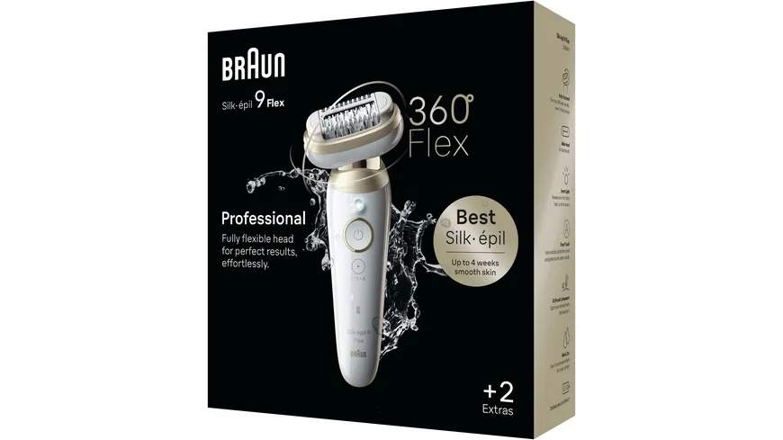BRAUN Epilierer Silk-épil 9 Flex, 9-011 gold Weiß / Gold