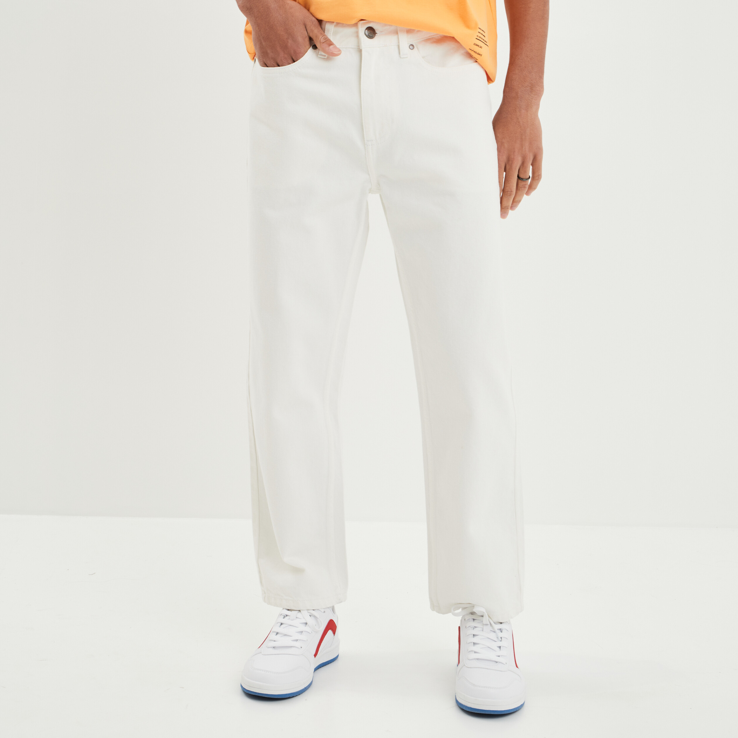 Jeans relaxed Creeks denim blanc garçon | La Halle