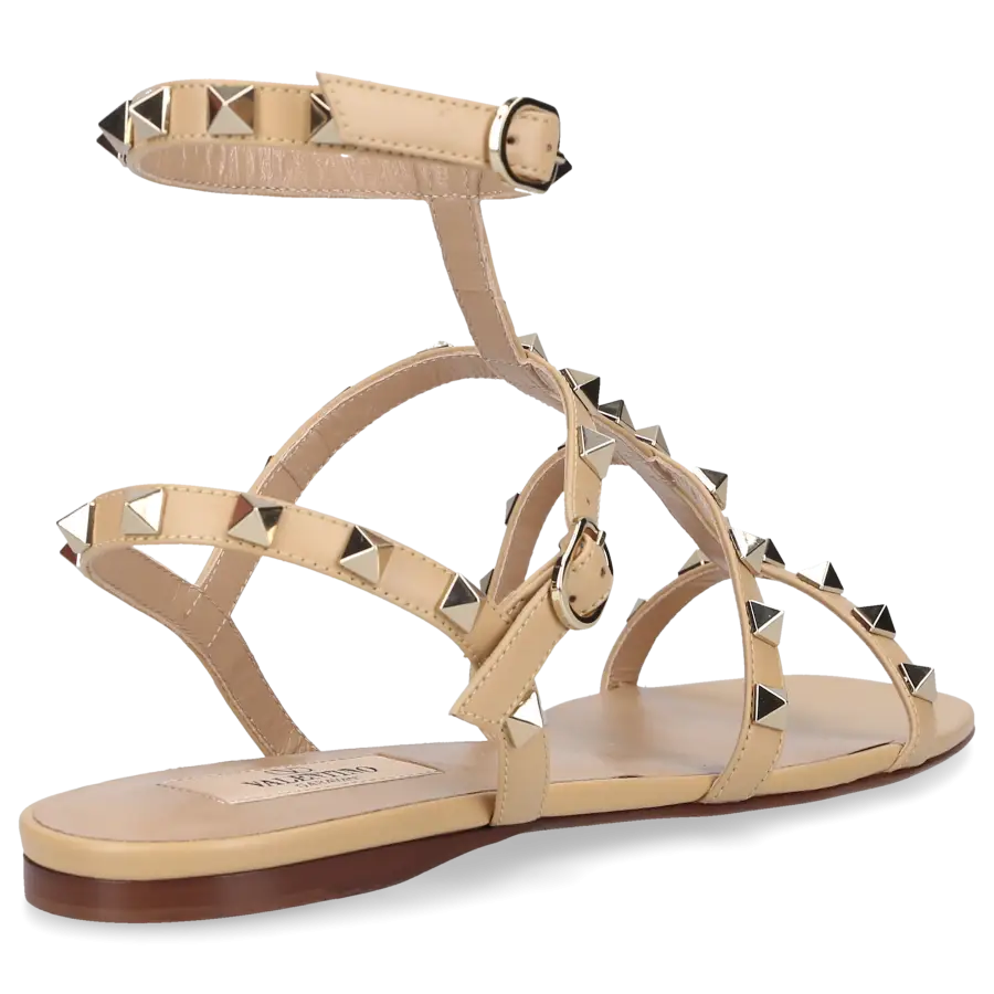 Valentino Garavani - Sandalen ROCKSTUD Kalbsleder - beige