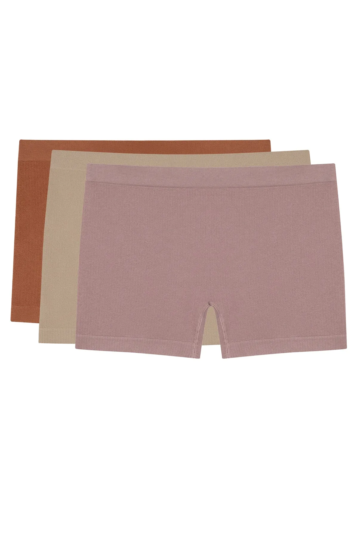 LOS OJOS  3-teilige gerippte nahtlose Boxershorts 3xboyshort