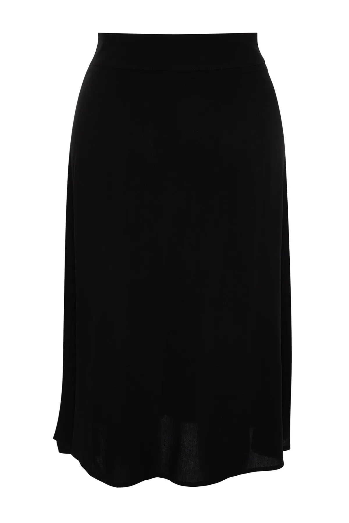 Trendyol Curve  Schwarzer Rock aus Viskosegewebe mit detailliertem Schlitz