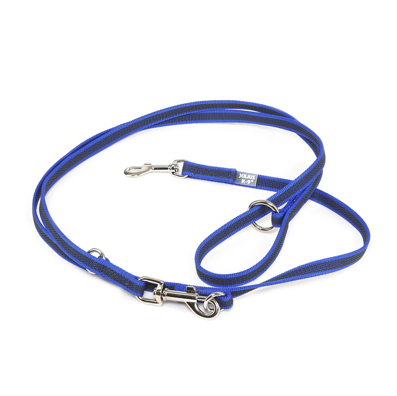 JULIUS-K9 Hundeleinen JULIUS-K9 Führleine verstärkt 14mm blau/ grau