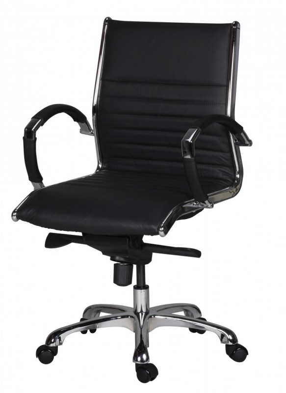 Amstyle Drehstuhl Leder schwarz - Bürostuhl 5-Punkt Multiblock-Mechanik