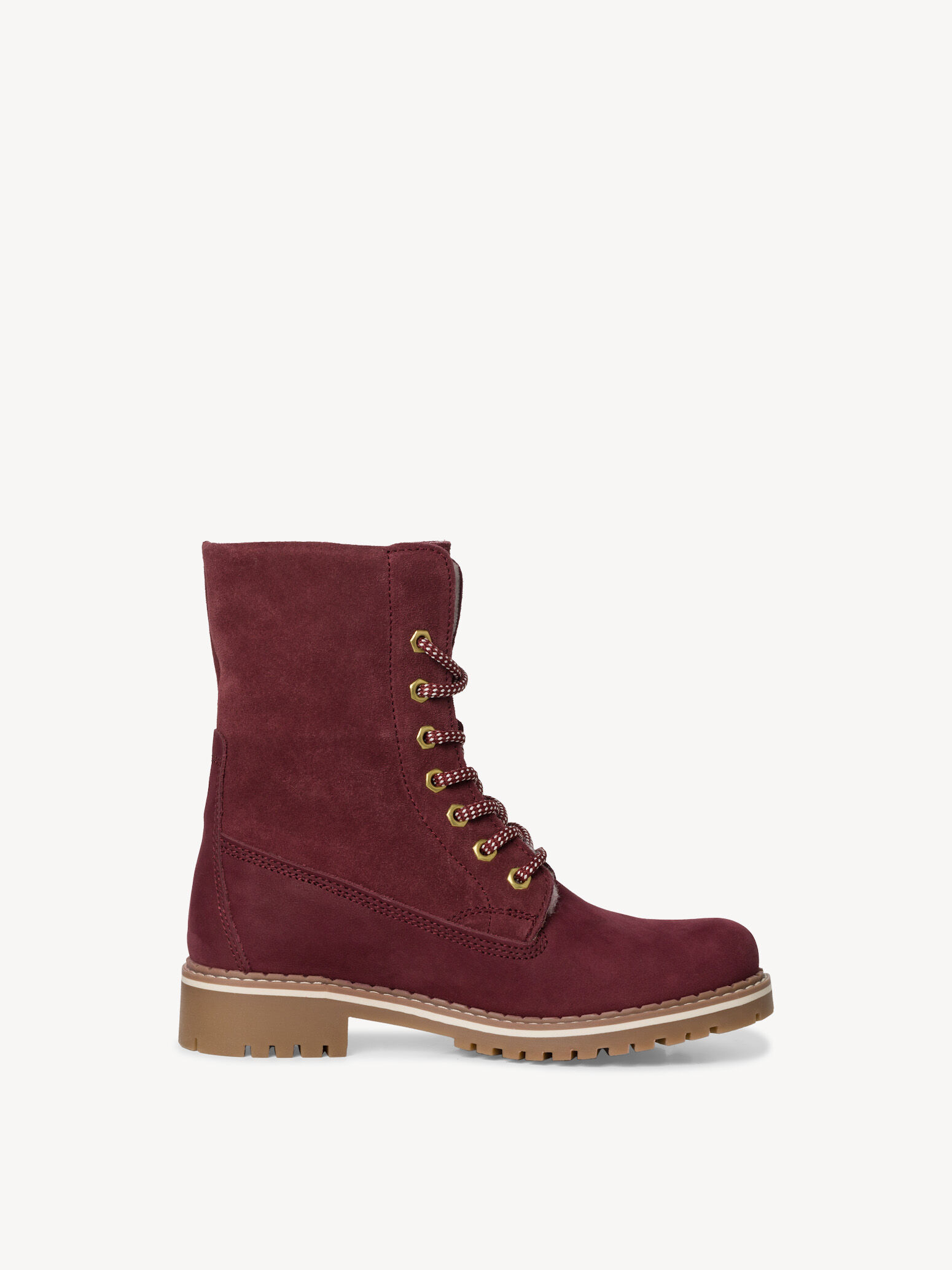 Bottine en cuir - rouge doublure chaude