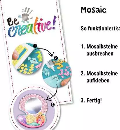 Mosaik Meerjungfrau - Bastelset für Kinder ab 7 Jahren