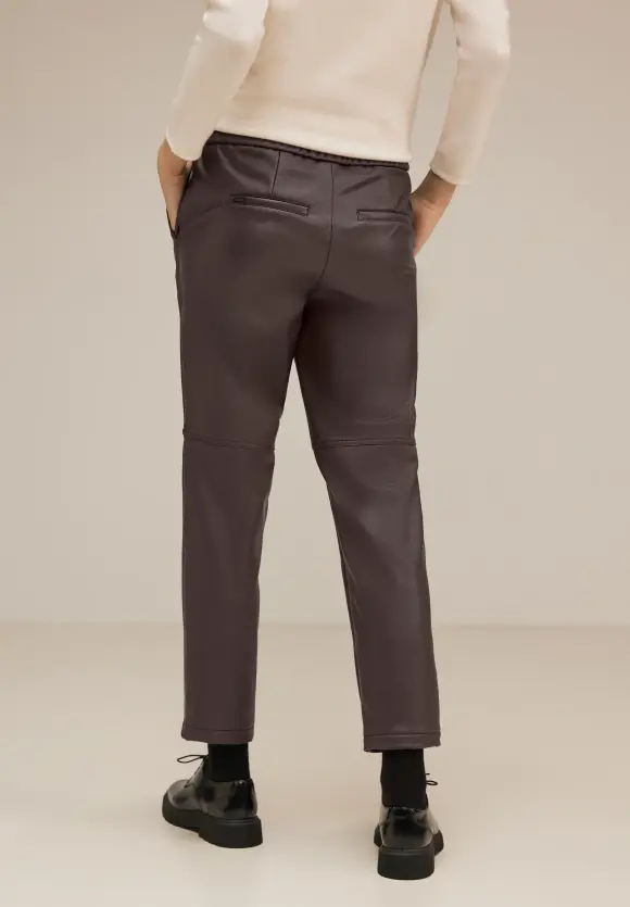 Street One Loose Fit Kunstlederhose