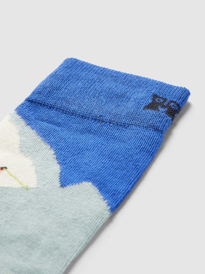 Socken mit Motiv-Print Modell 'Downhill Skiing' in blau