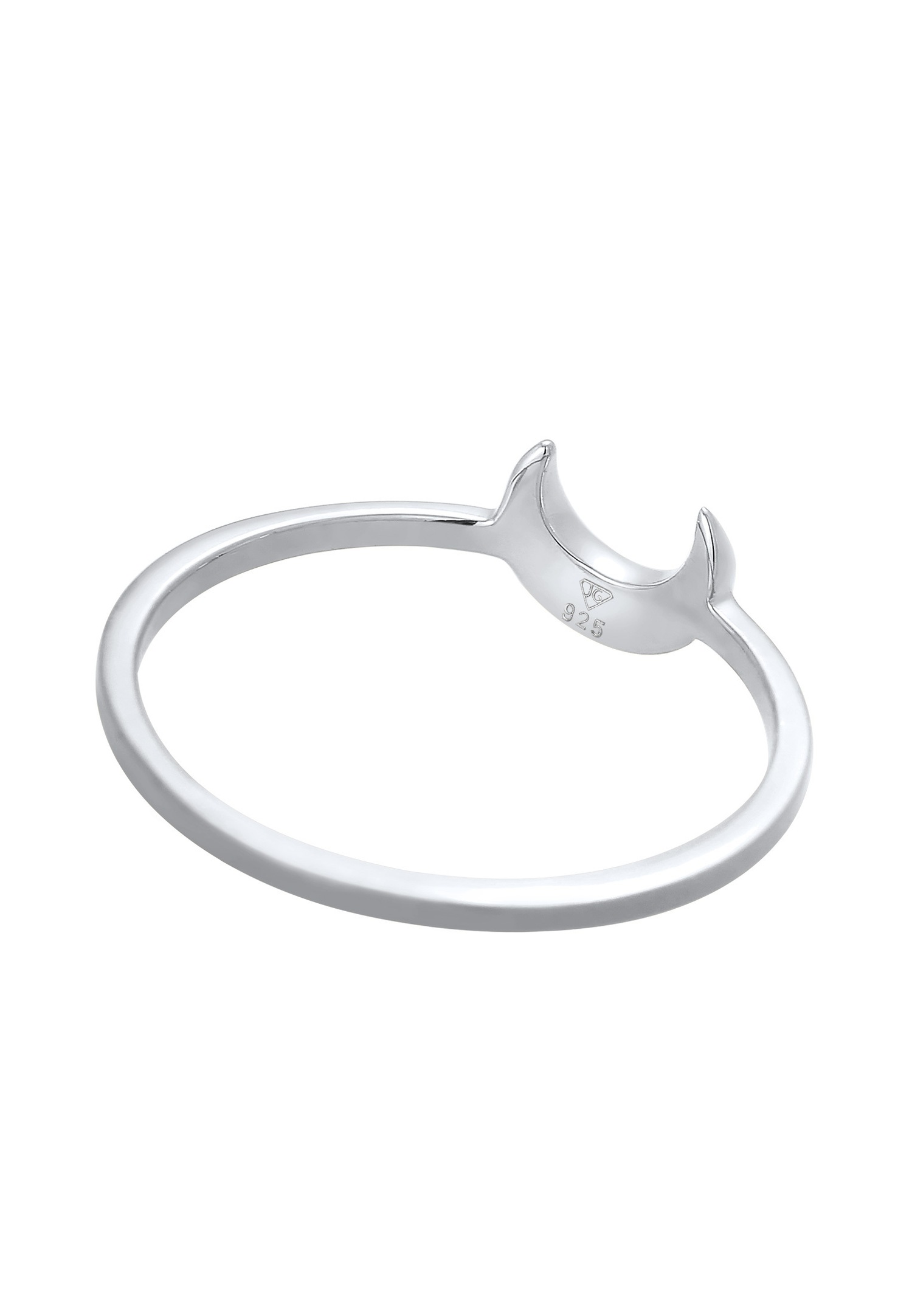 Elli Women's Half Moon Astro Basic Trend in 925 Sterling Silver Gold Plated