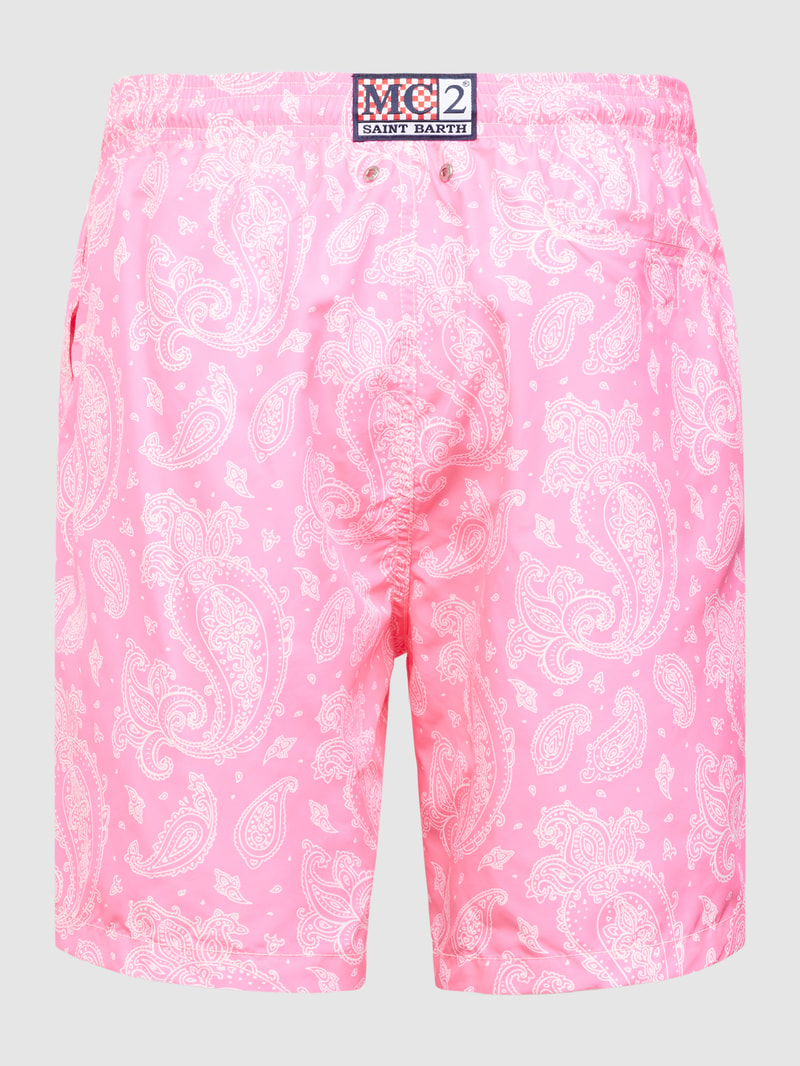 Badehose mit Allover-Print Modell 'LIGHTING' in pink