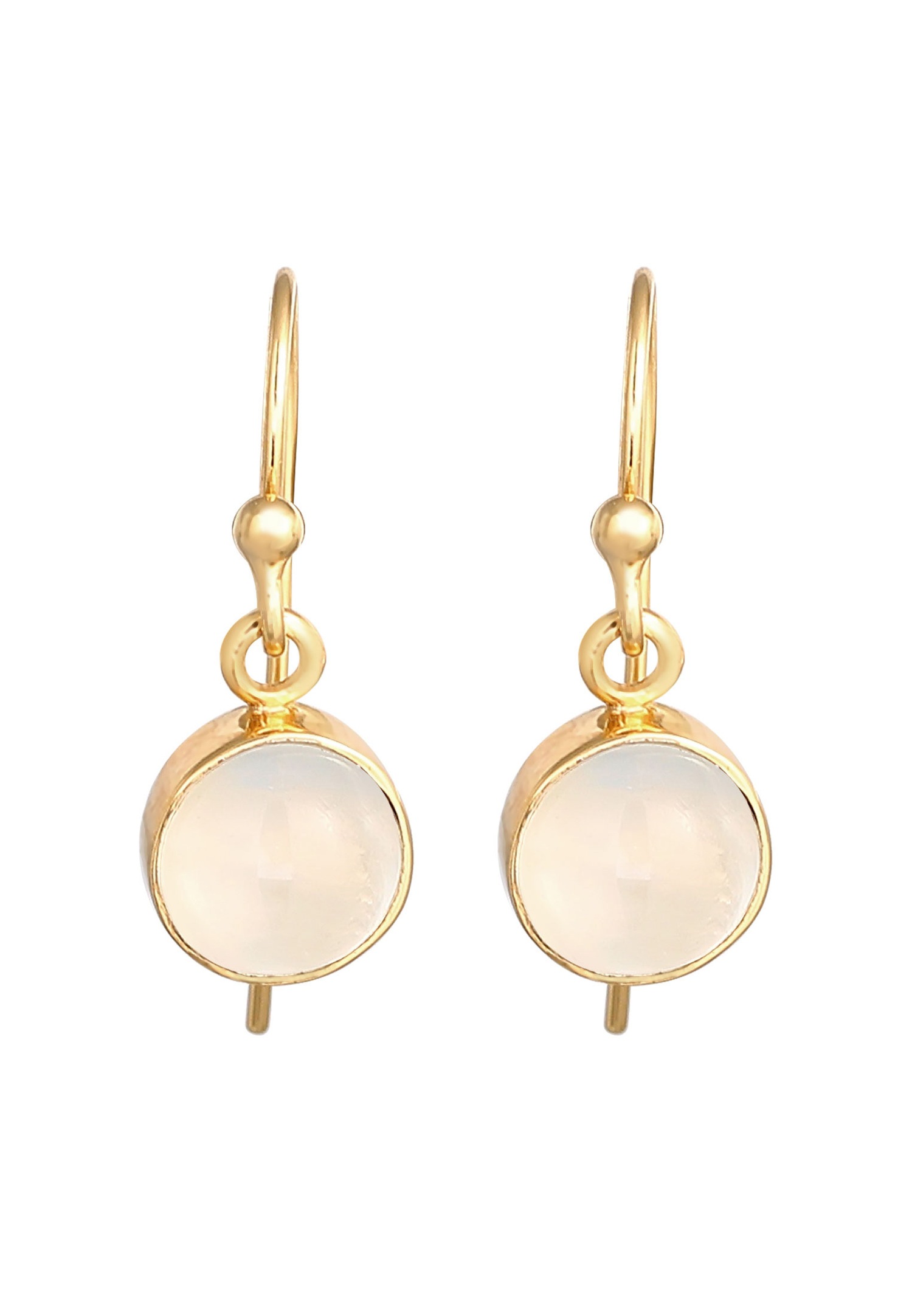 Orecchini da donna Elli, stile classico da blogger, con pietra di luna, in argento sterling 925 placcato oro.