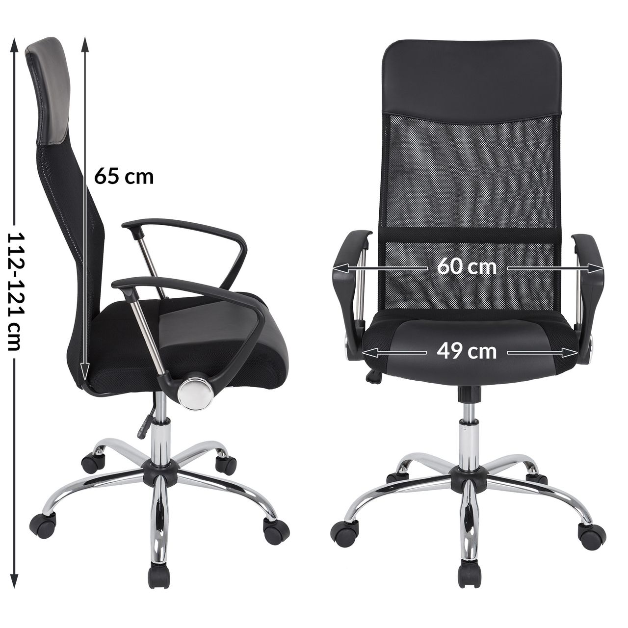 Casaria Deuba Chefsessel Bürostuhl Netz schwarz