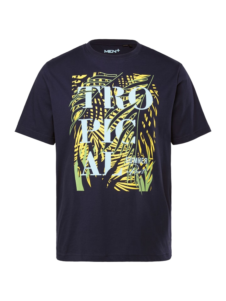 Men Plus Kurzarm T-Shirt in navy blau günstig kaufen