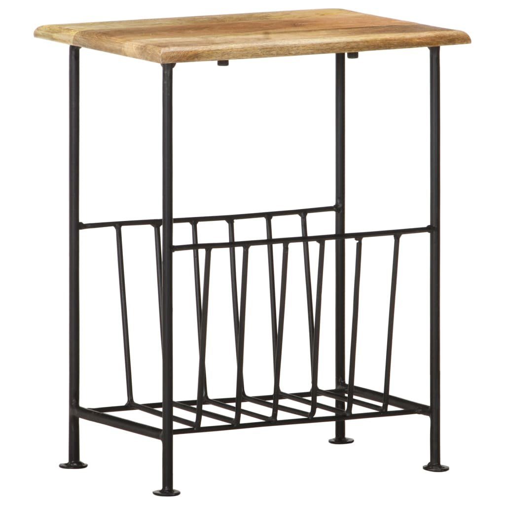 vidaXL Zeitungsständer Zeitschriftenständer 40 x 30 x 50 cm Massivholz Mango und Stahl