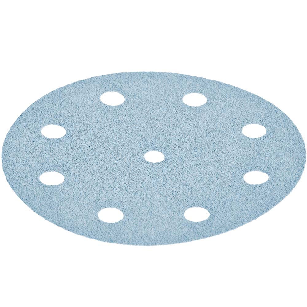 Disco de lixa Festool Granada de 125 mm, grão 180, 9 furos, pacote com 100 unidades. 497171