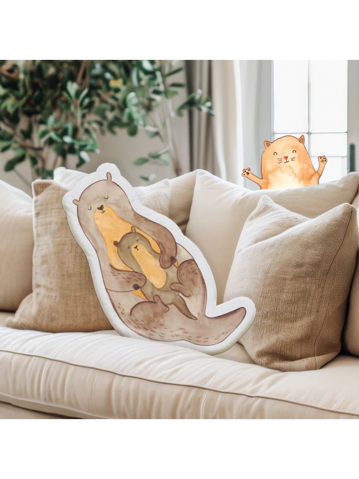 Mr. & Mrs. Panda Kissen Kuscheltier Otter Kind ohne Spruch in Weiß günstig kaufen