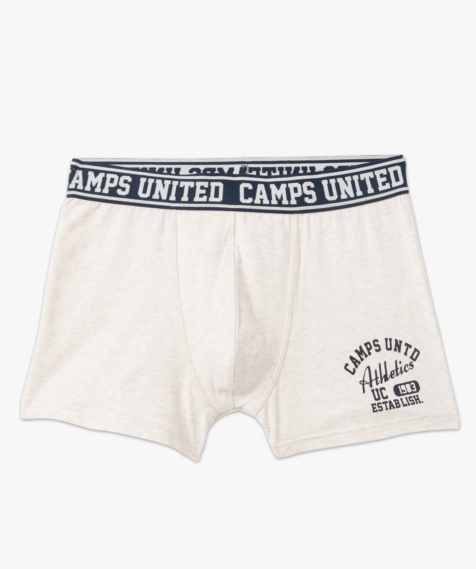 Boxer en coton extensible imprimé homme - Camps United beige | GEMO