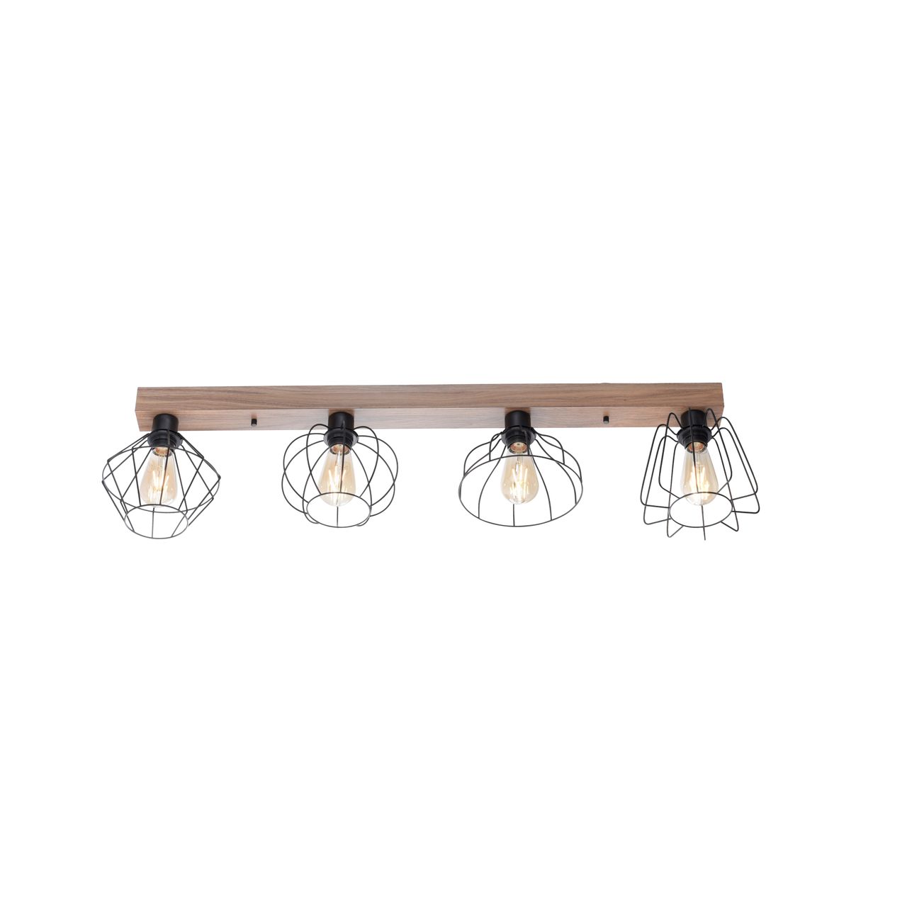 JUST LIGHT LeuchtenDirekt Deckenleuchte KASKA, Holzdekor, 4xE27 max. 40 W, Innenleuchte, IP20