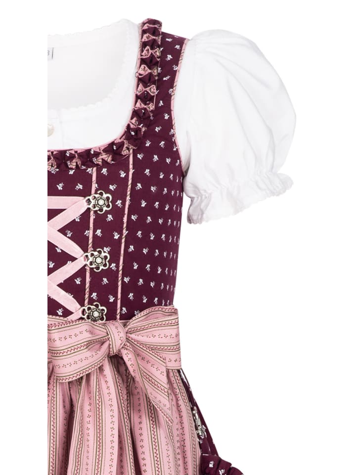 Nübler Kinderdirndl 3-teilig Nabilia in Weinrot günstig kaufen