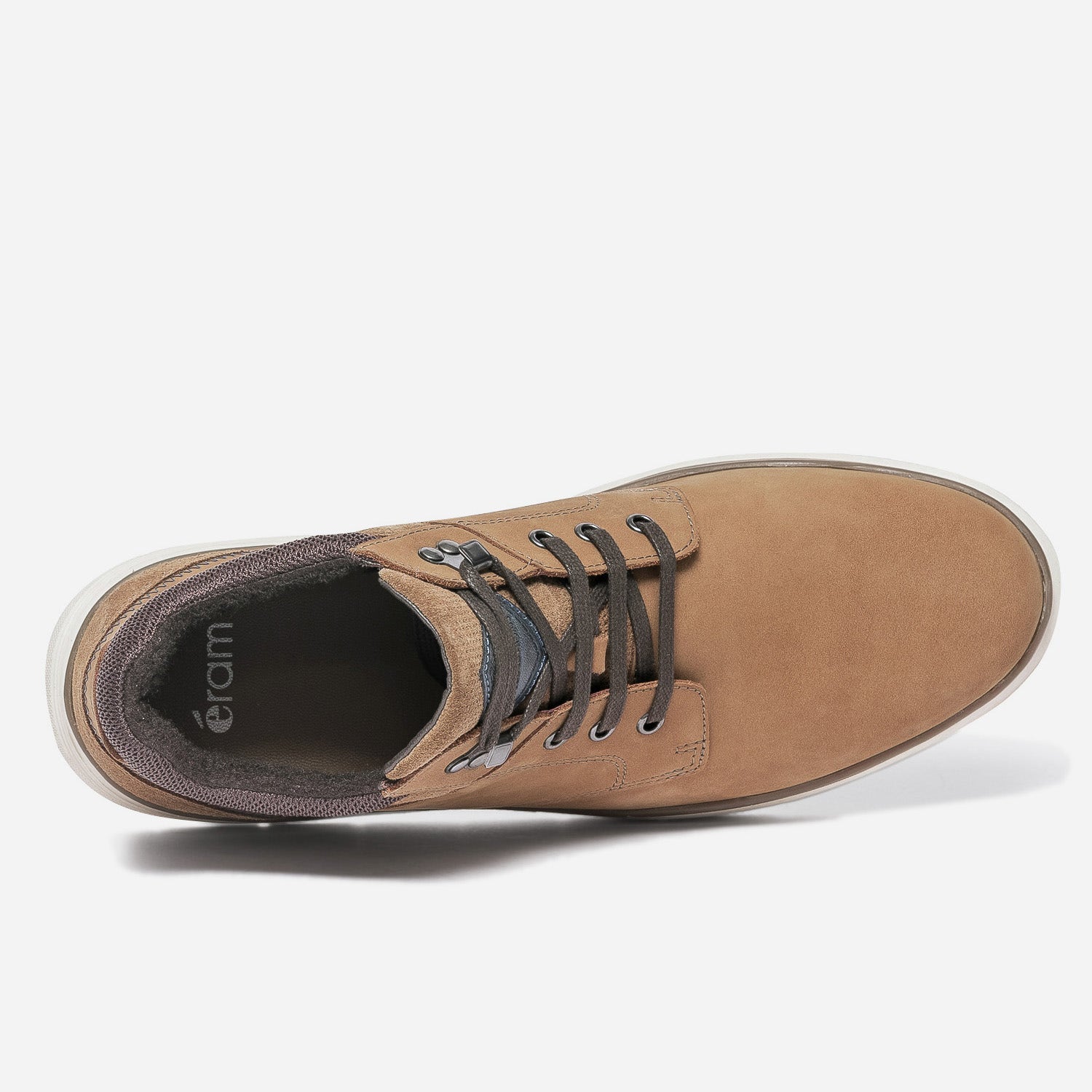 Boots à lacet camel en cuir nubuck