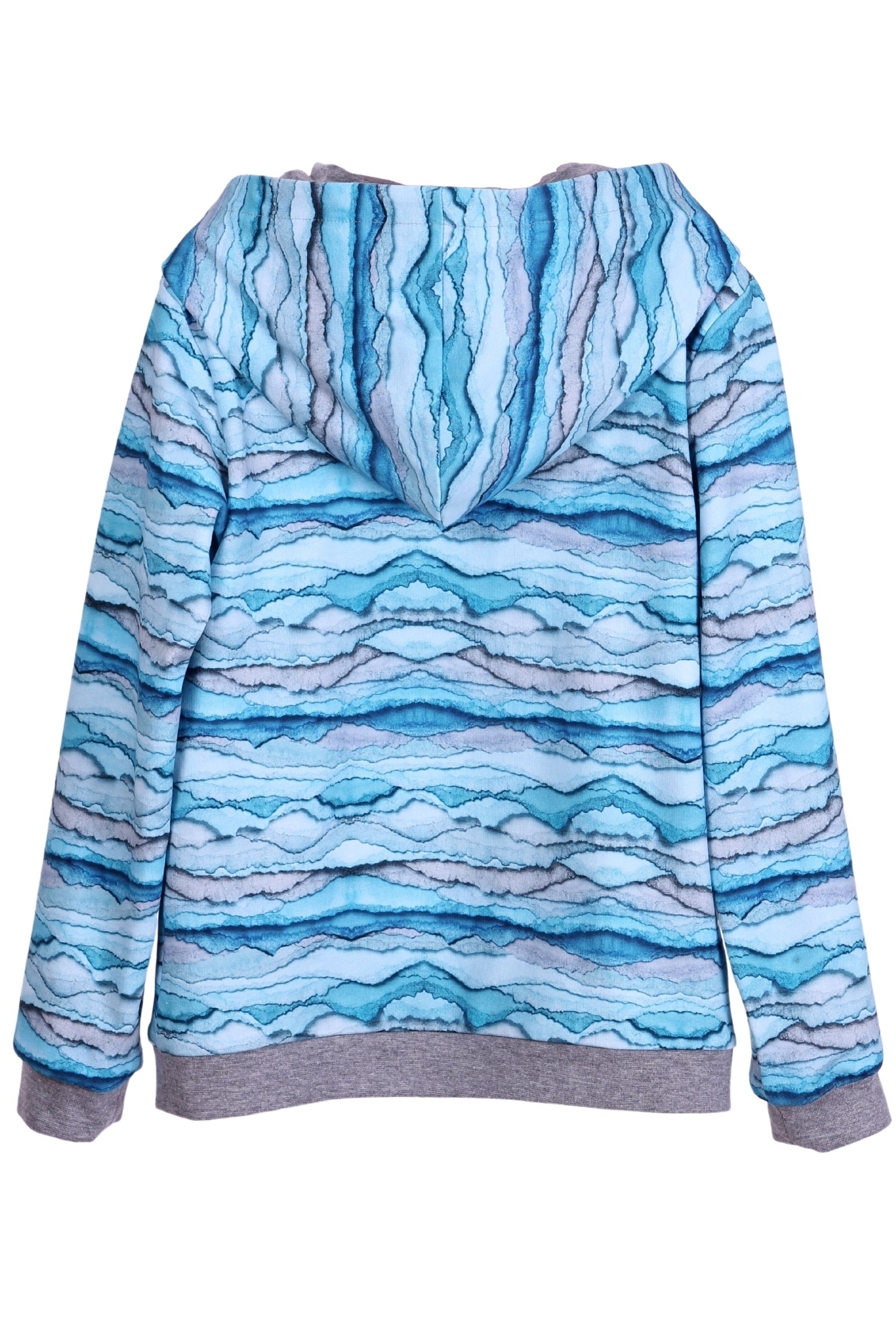 coolismo Kapuzensweatshirt Kinder-Sweater Hoodie für Jungen mit Wave-Print Baumwolle, europäische Produktion
