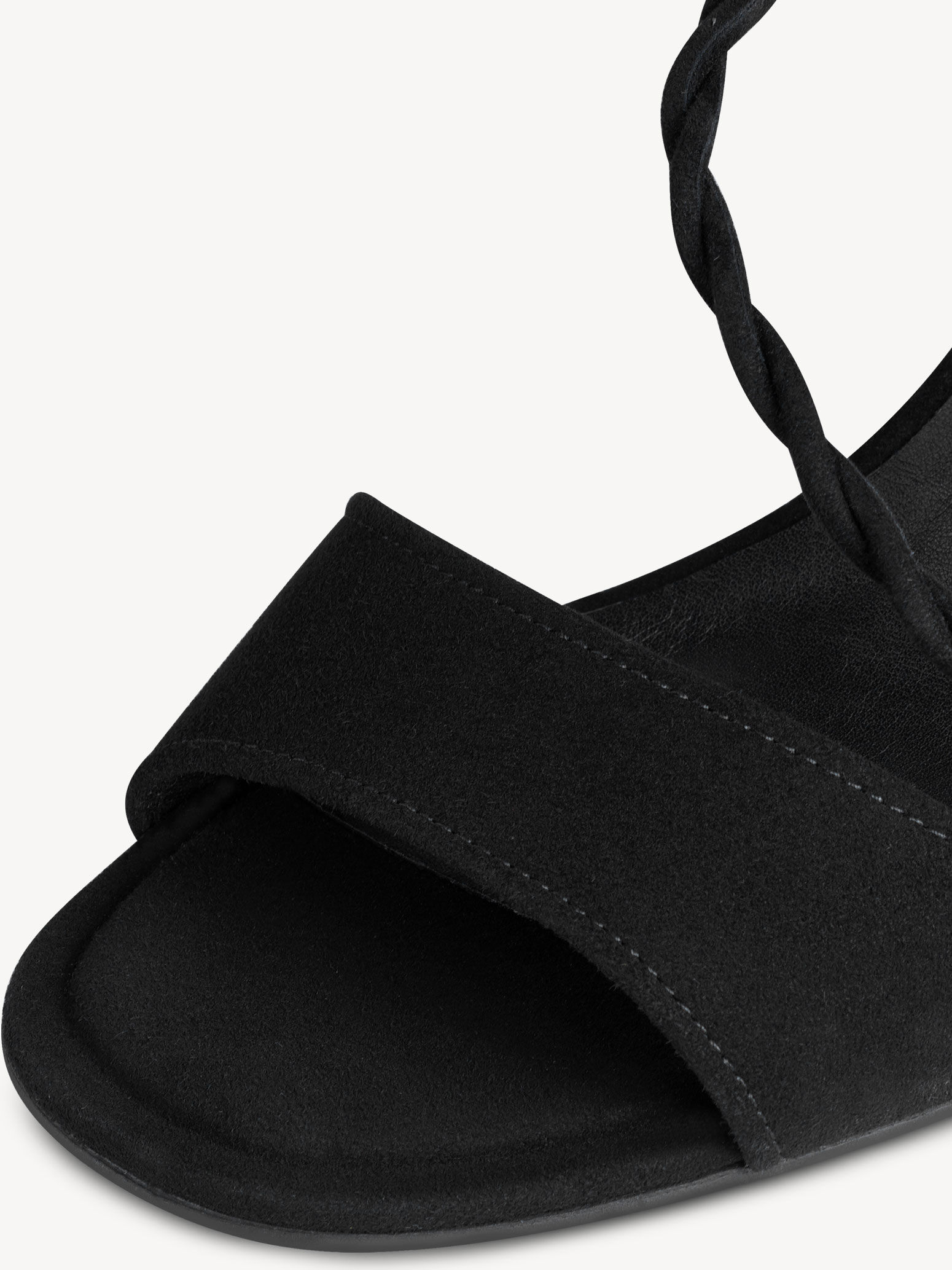 Sandale à talon en cuir - noir