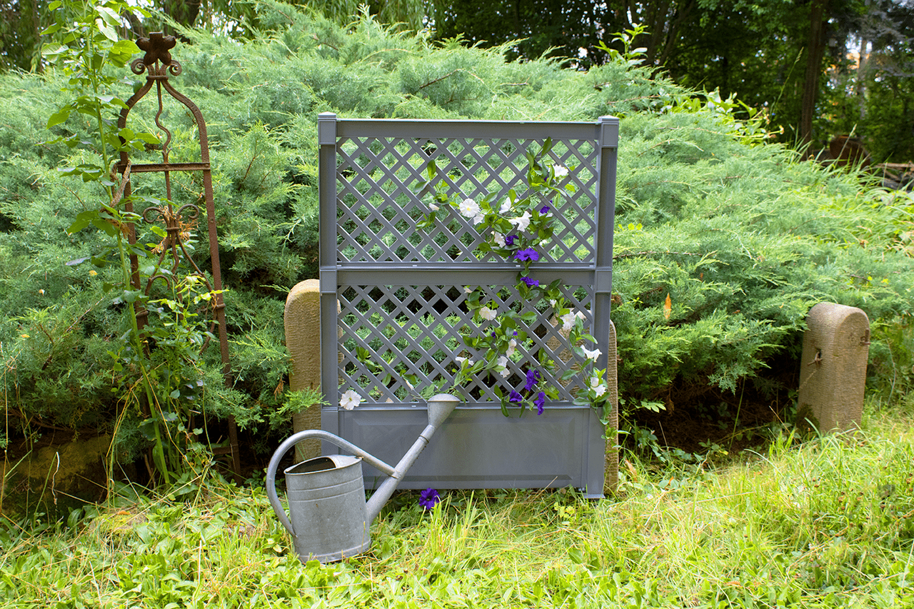 KHW KHW Spalier (2-tlg.) 100 cm mit Erdspießen, grau