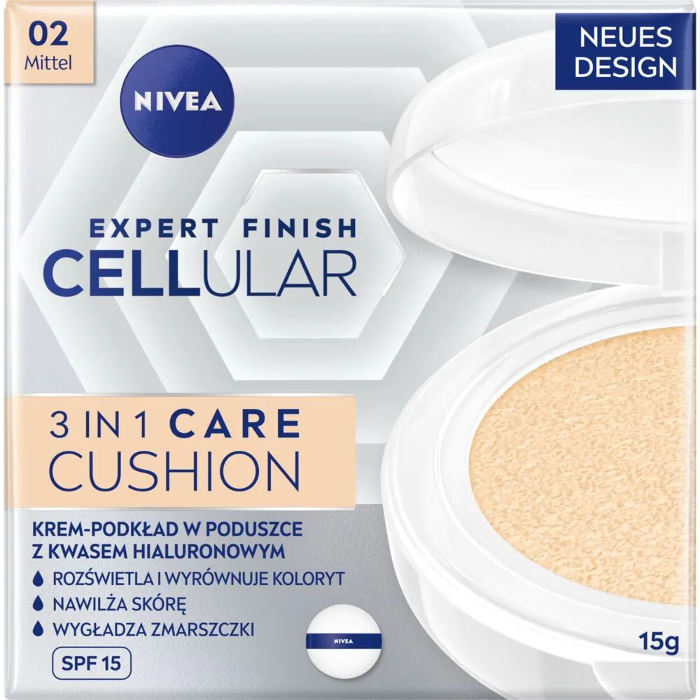 Base Cushion Anti-Rugas Nivea Hyaluron Cellular Filler Cor Natural