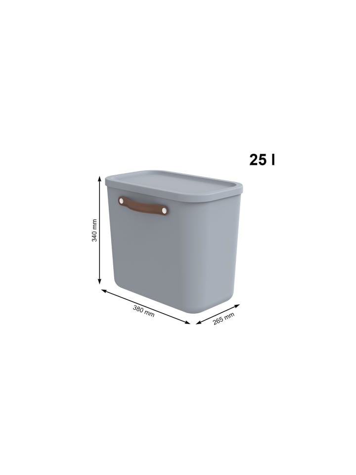 Rotho Aufbewahrungsbox mit Deckel 25 l MALOJA in Misty blau günstig kaufen onesize