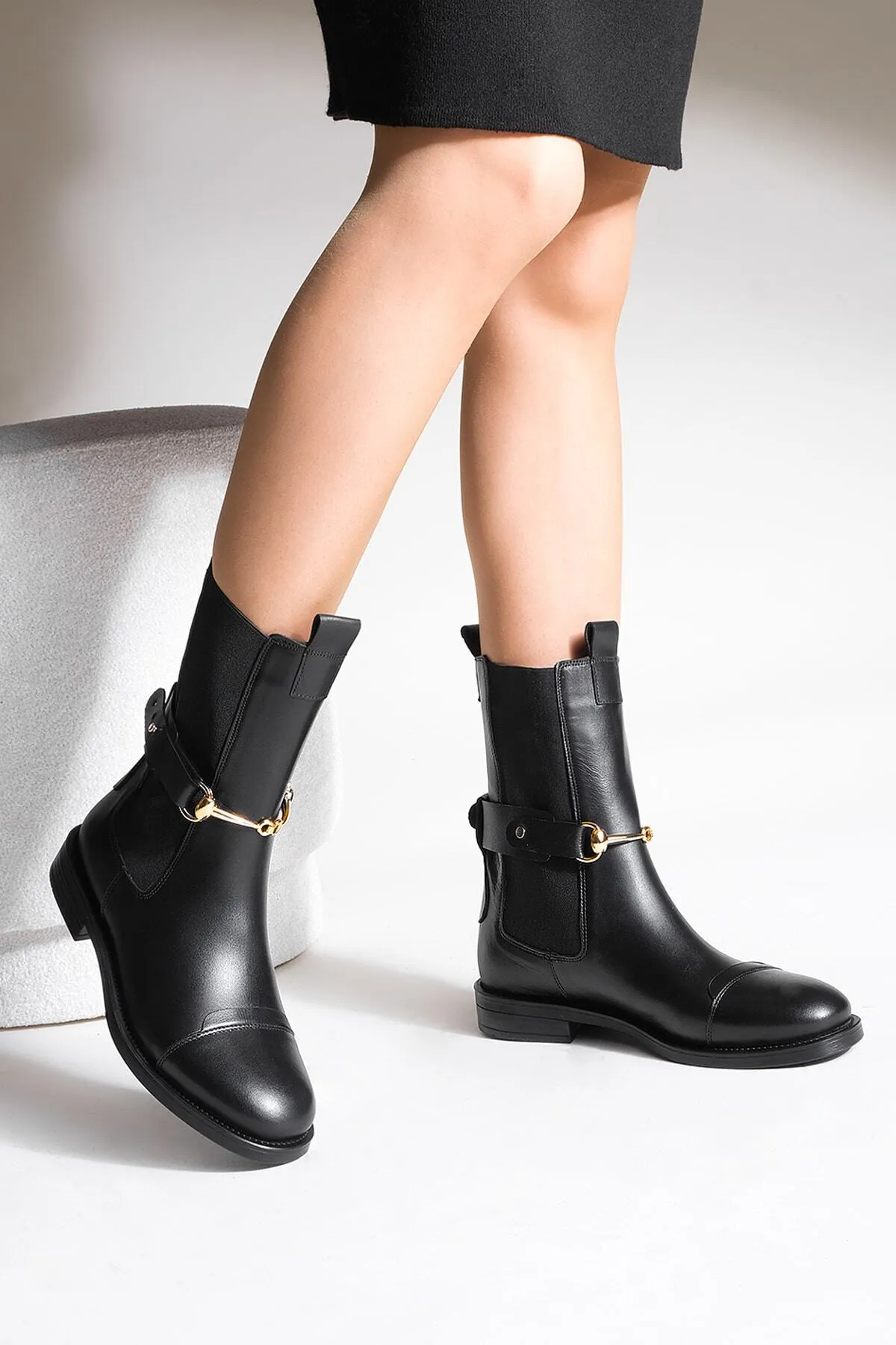 Marjin  Stiefelette - Schwarz - Flacher Absatz