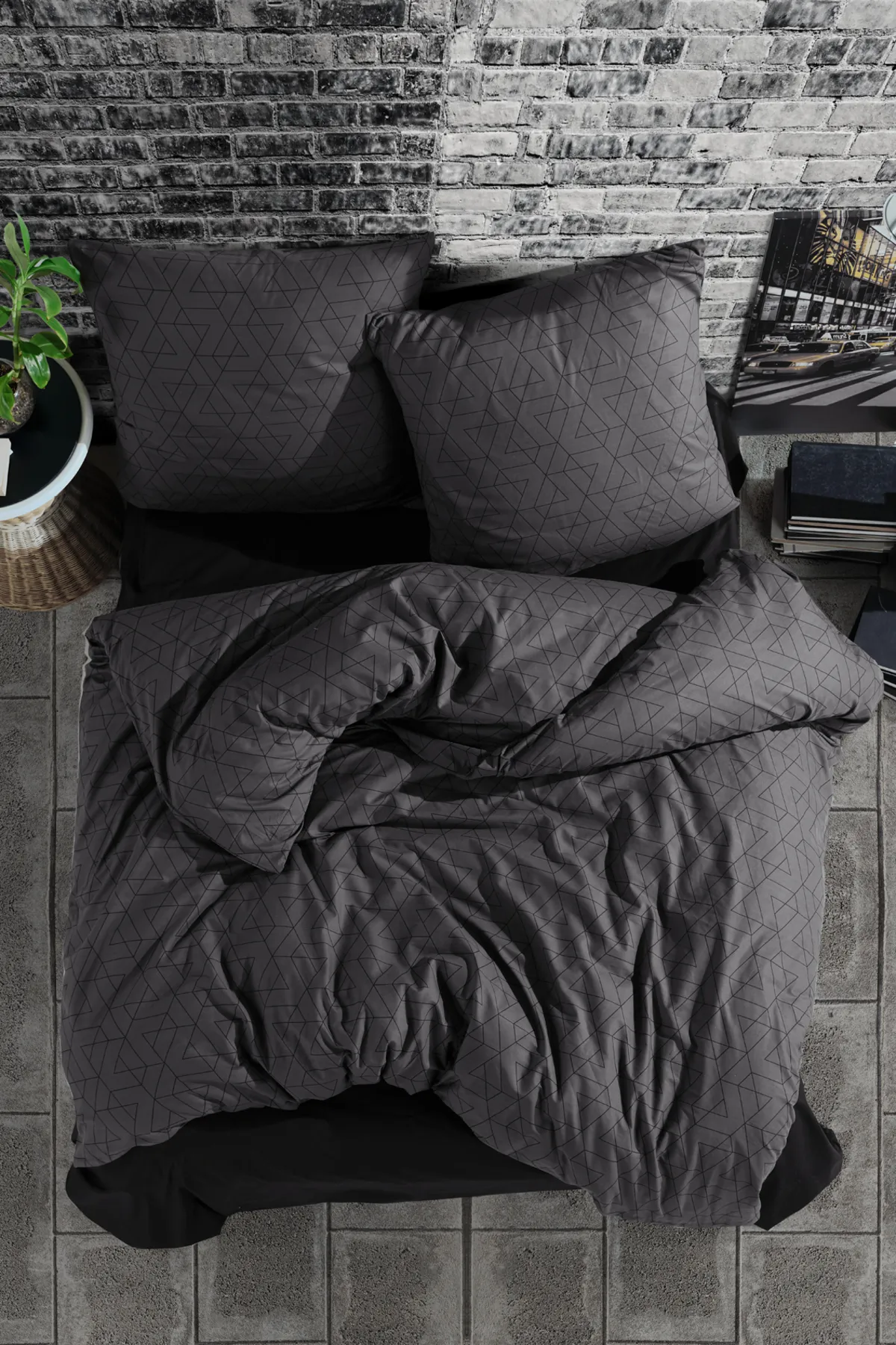Nordqueen  Ranforce Doppelbett, 100 % Baumwolle, mit Reißverschluss, Bettbezug (200 x 200), Kissenbezug (80 x 80) mit Reißverschluss