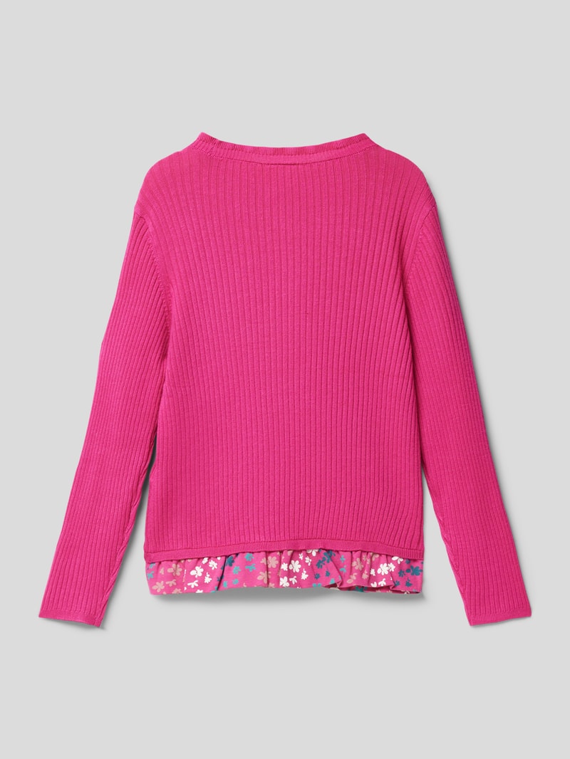 Strickpullover in Layering-Optik Modell 'Back to School' in pink