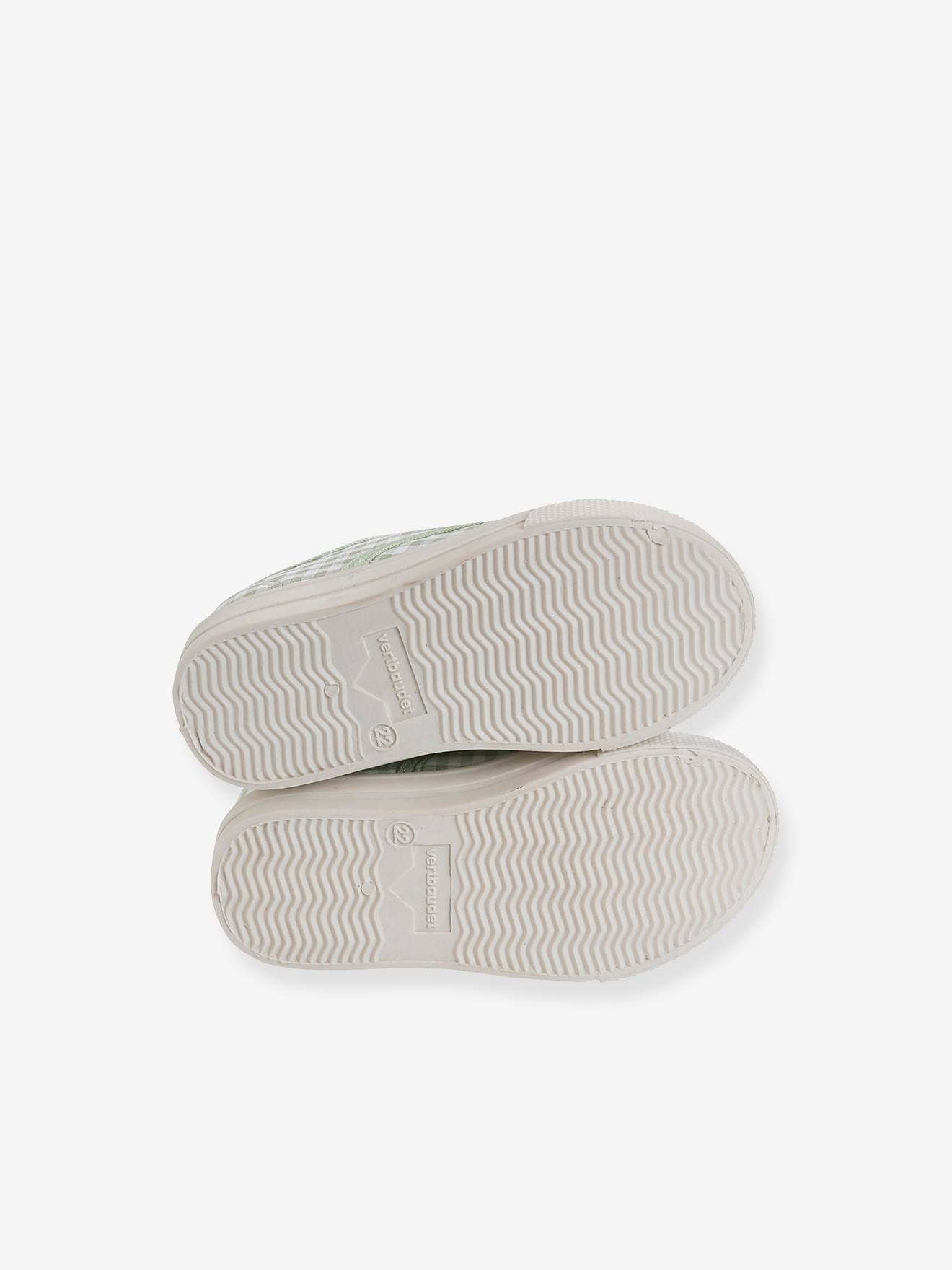 Baskets élastiquées bébé fille en toile vert sauge