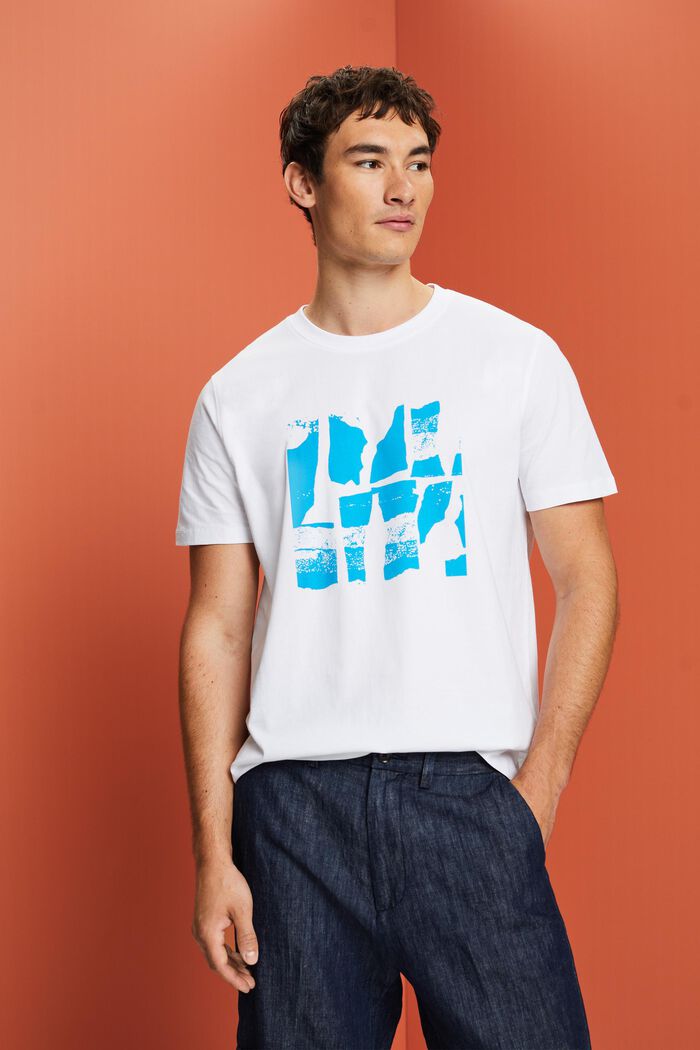 T-Shirt mit Frontprint, 100% Baumwolle