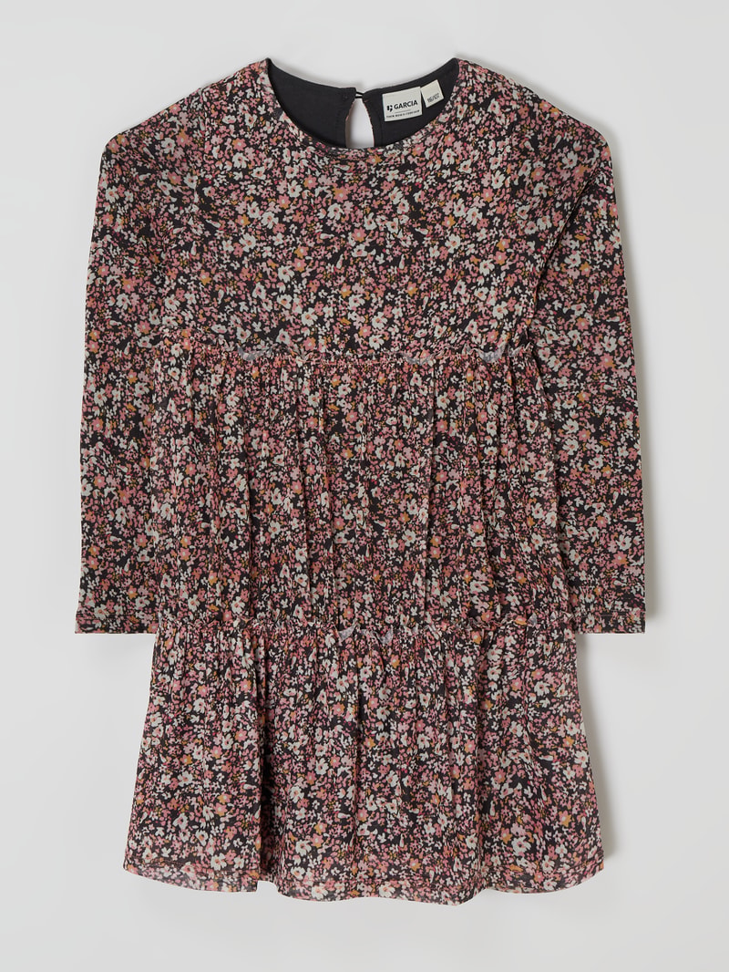 Kleid aus Mesh in dunkelgrau