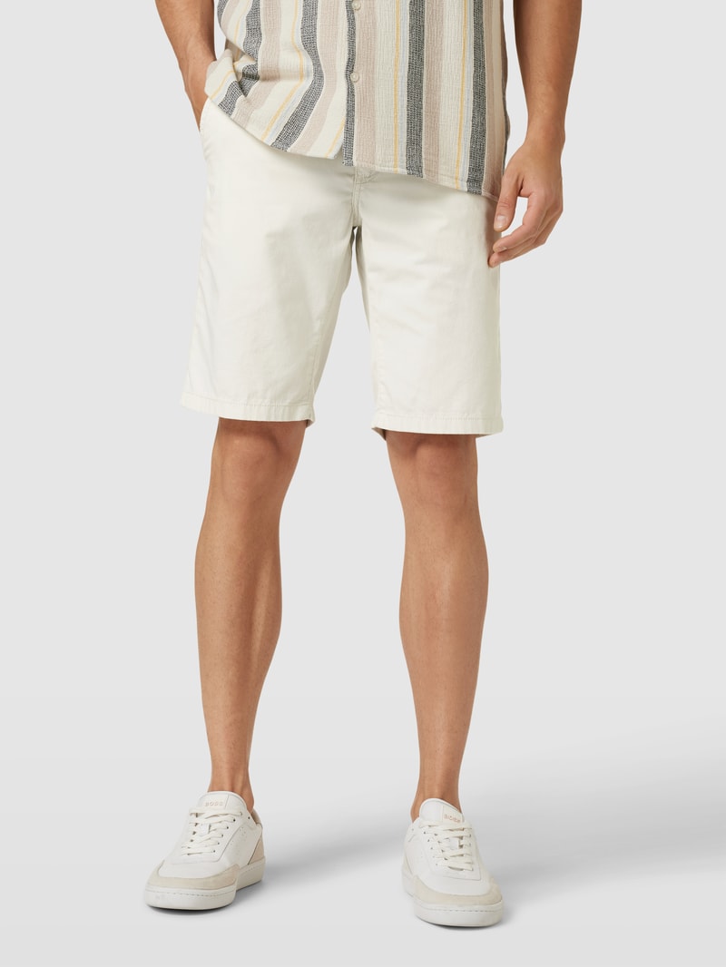 Bermudas mit französischen Eingrifftaschen in offwhite meliert