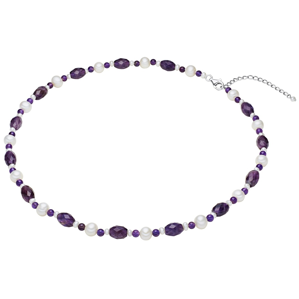 Valero Pearls Collier de perles Perle de culture d'eau douce Améthyste Perle de culture d'eau d collier
