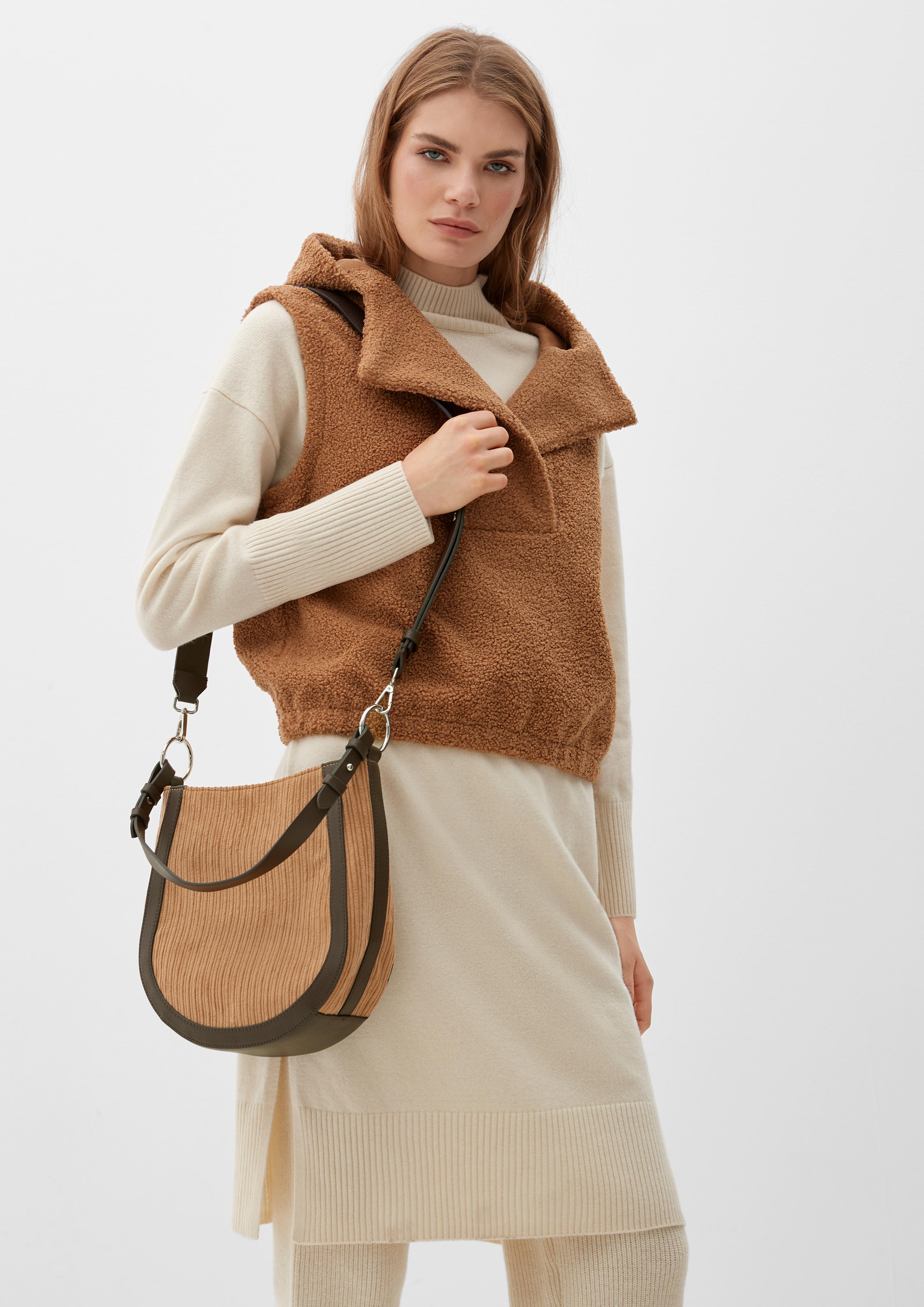 Hobo Bag aus Cord und Lederimitat  2120497-8469