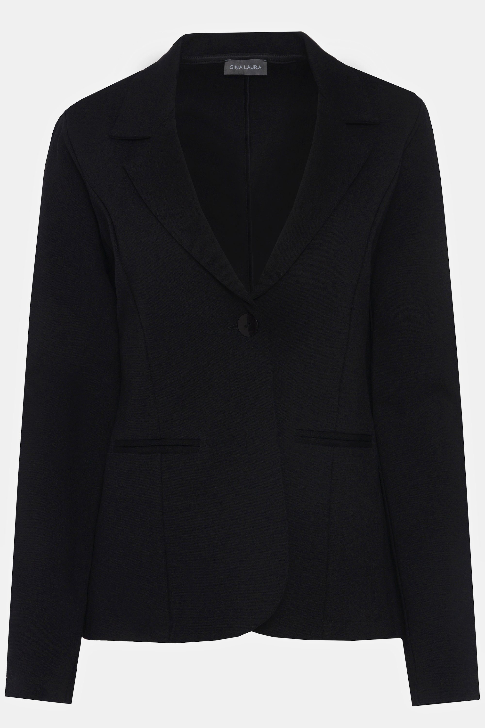 Gina Laura Blusenblazer Blazer Edel-Jersey Revers Langarm