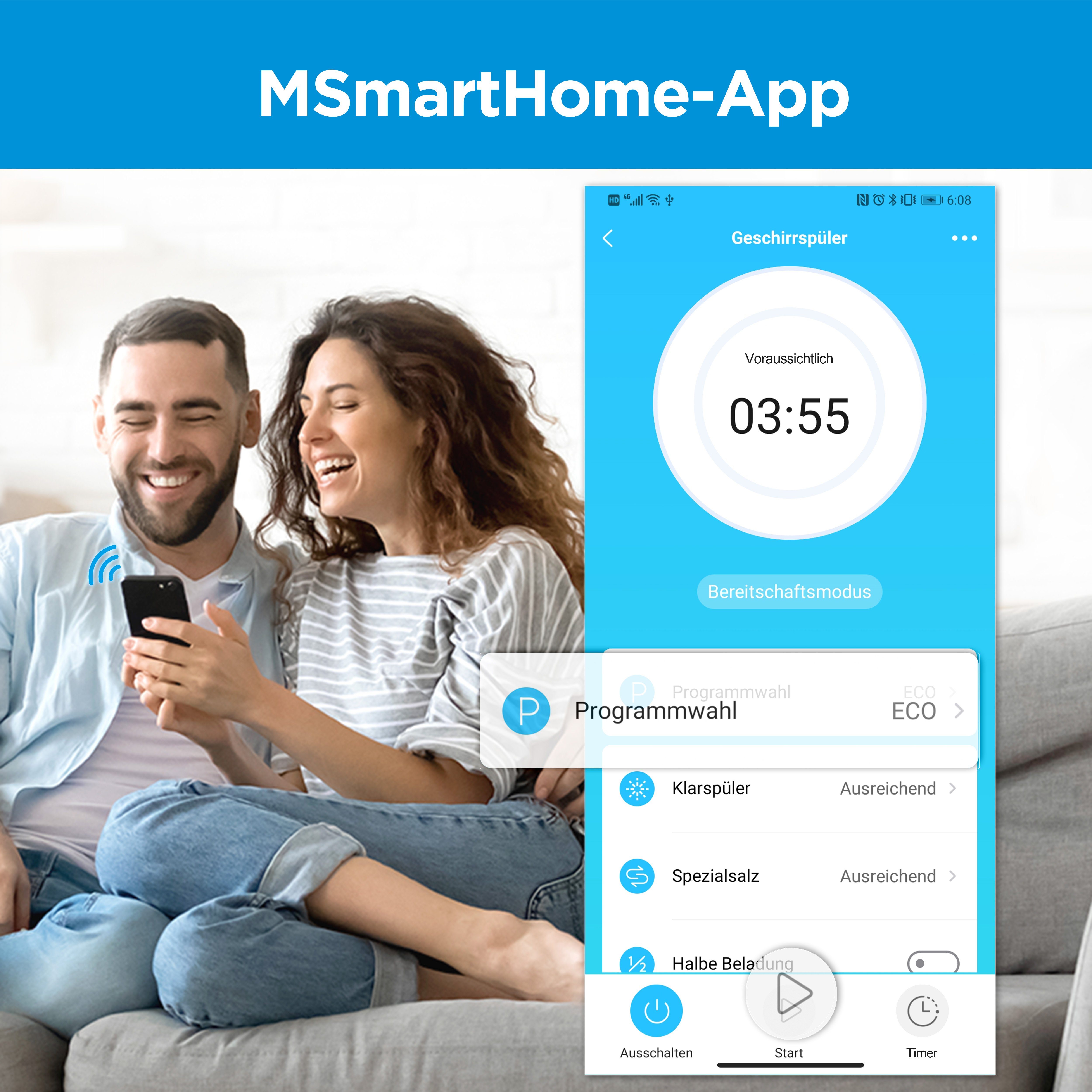 Midea Tischgeschirrspüler, ST 5.31 wi, 6 l, 3 Maßgedecke, 42 cm freistehend, WiFi Control, mit/ohne Festwasseranschluss