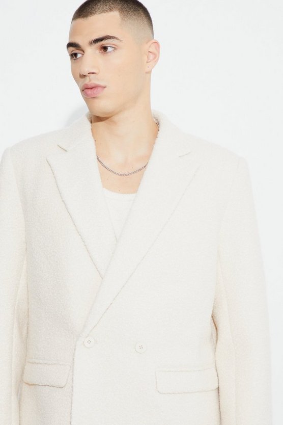 Lockerer zweireihiger Bouclee-Blazer