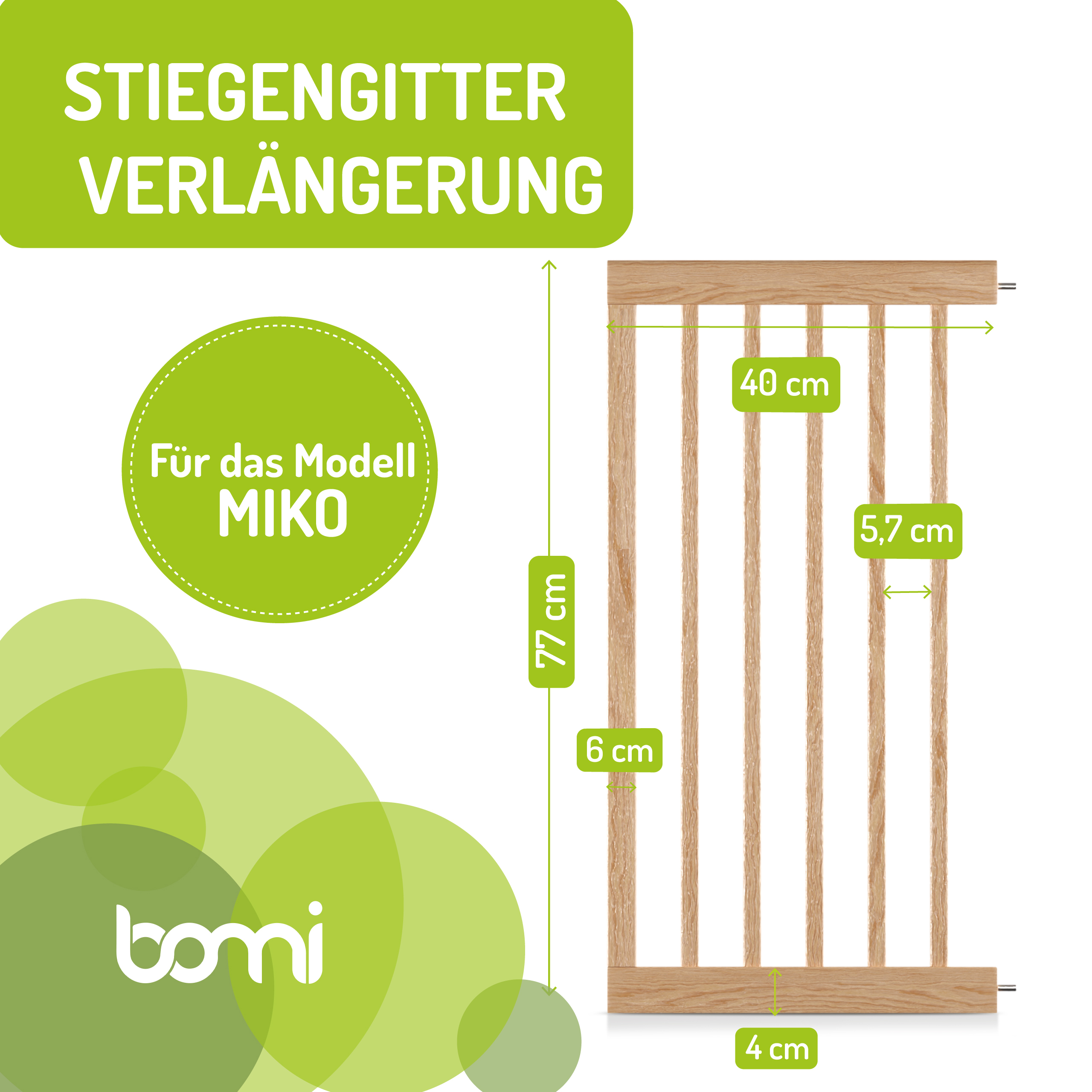 bomi Türschutzgitter & Hundeklappen bomi Verlängerungen - 77 cm für Miko M