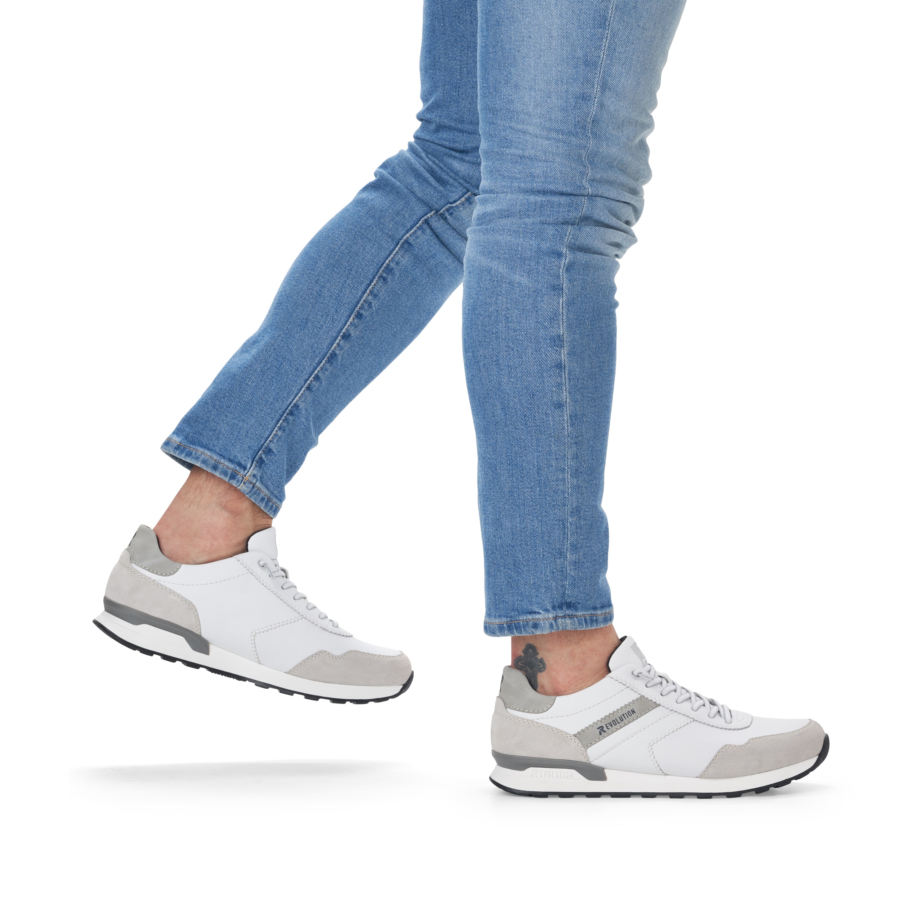 Rieker Herren Sneaker Low brilliant-white graphite-grey