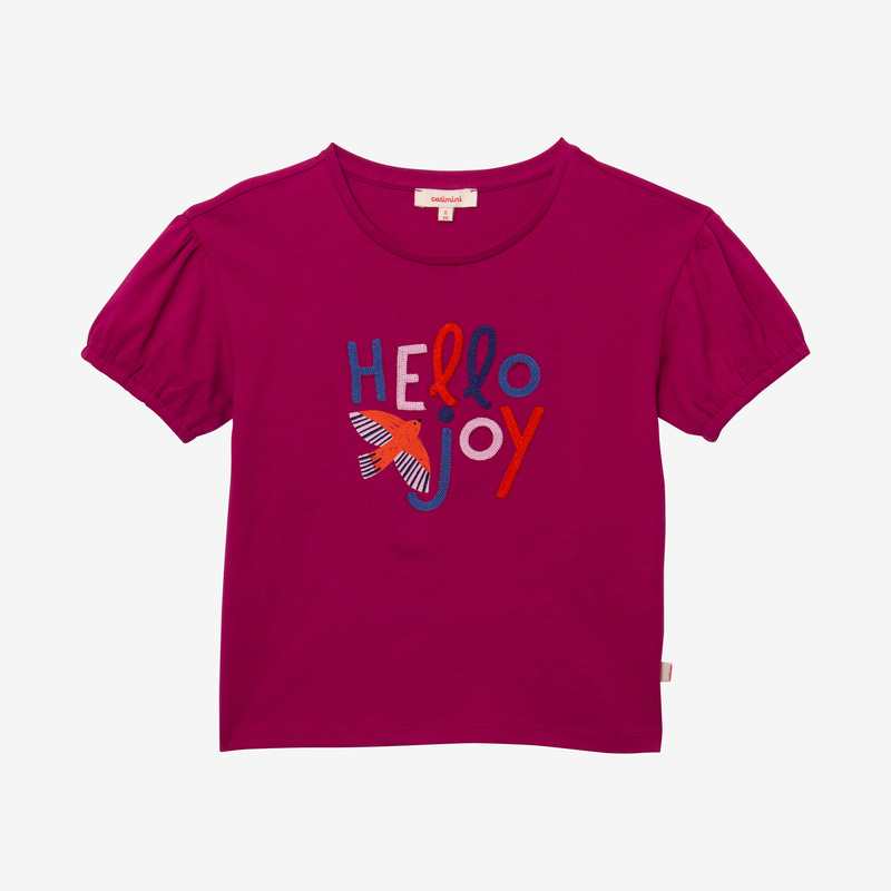 T-shirt fille brodé pétunia rose Catimini