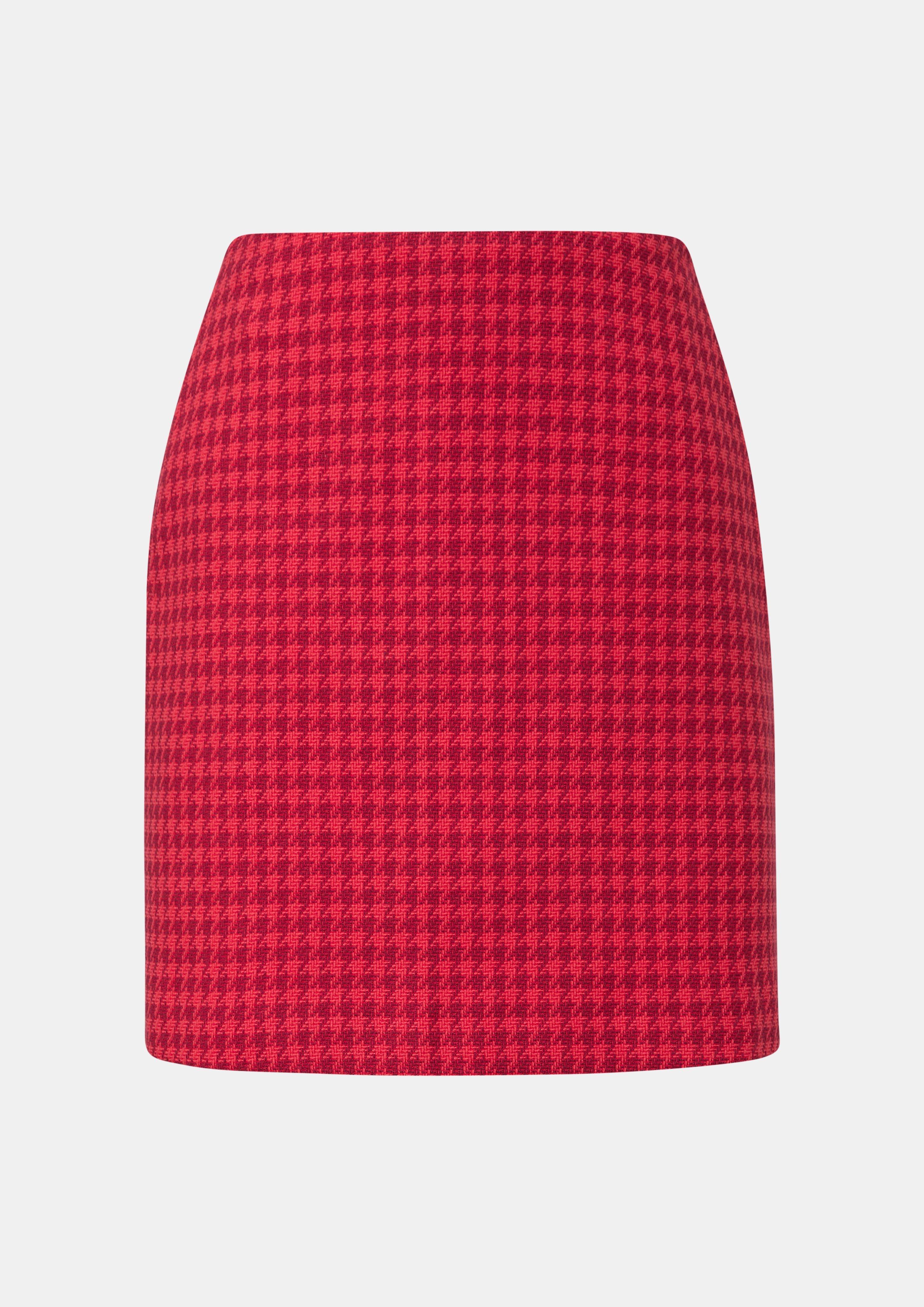 Minirock mit Hahnentritt-Muster - fuchsia