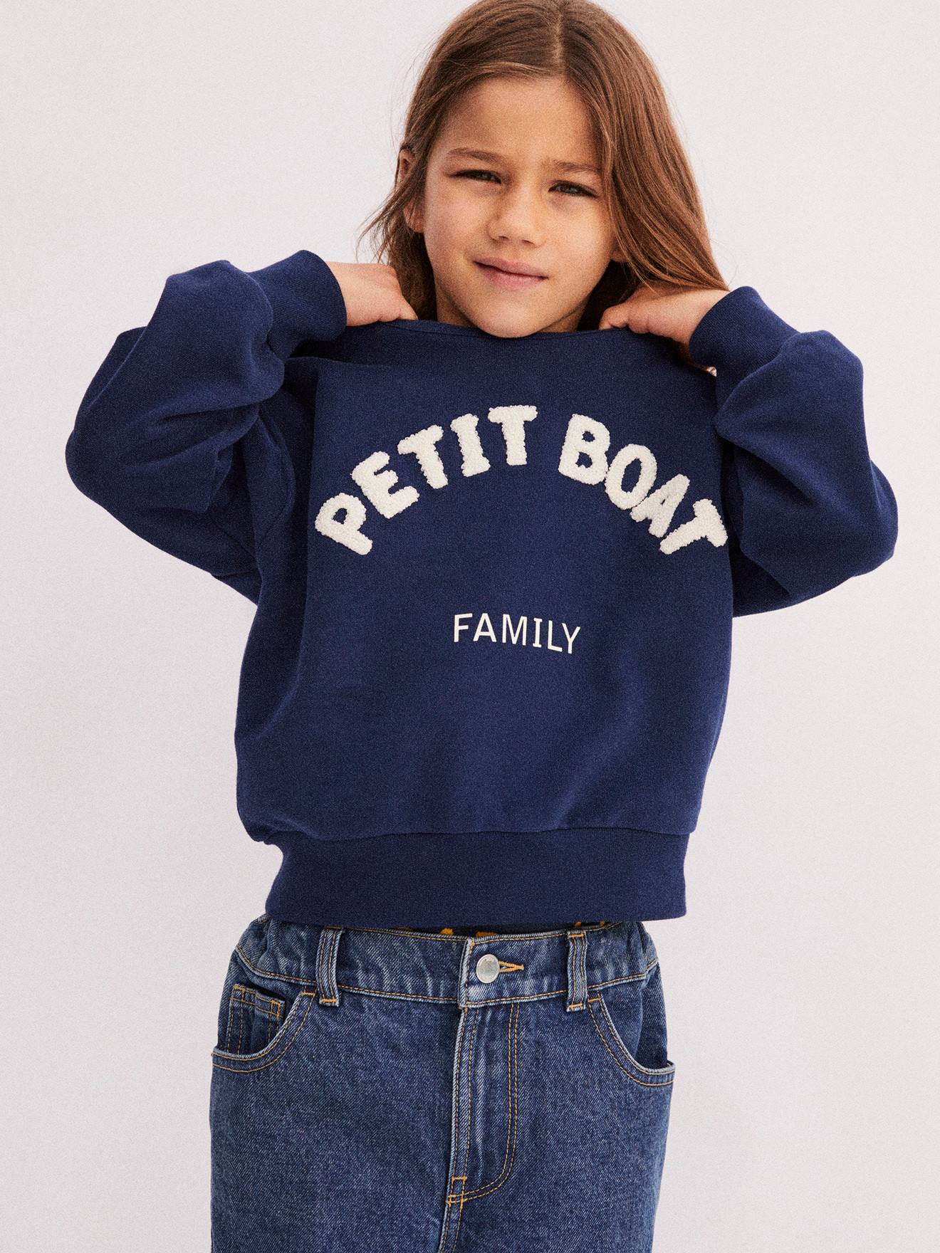 Sweat molleton enfant coton bio PETIT BATEAU bleu