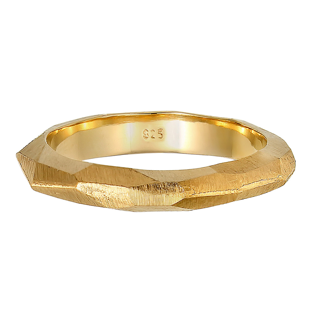 Elli PREMIUM Elli PREMIUM Bague Basic Engagement Bague Femme-Plaqué Or Argent (925/1000) Bague
