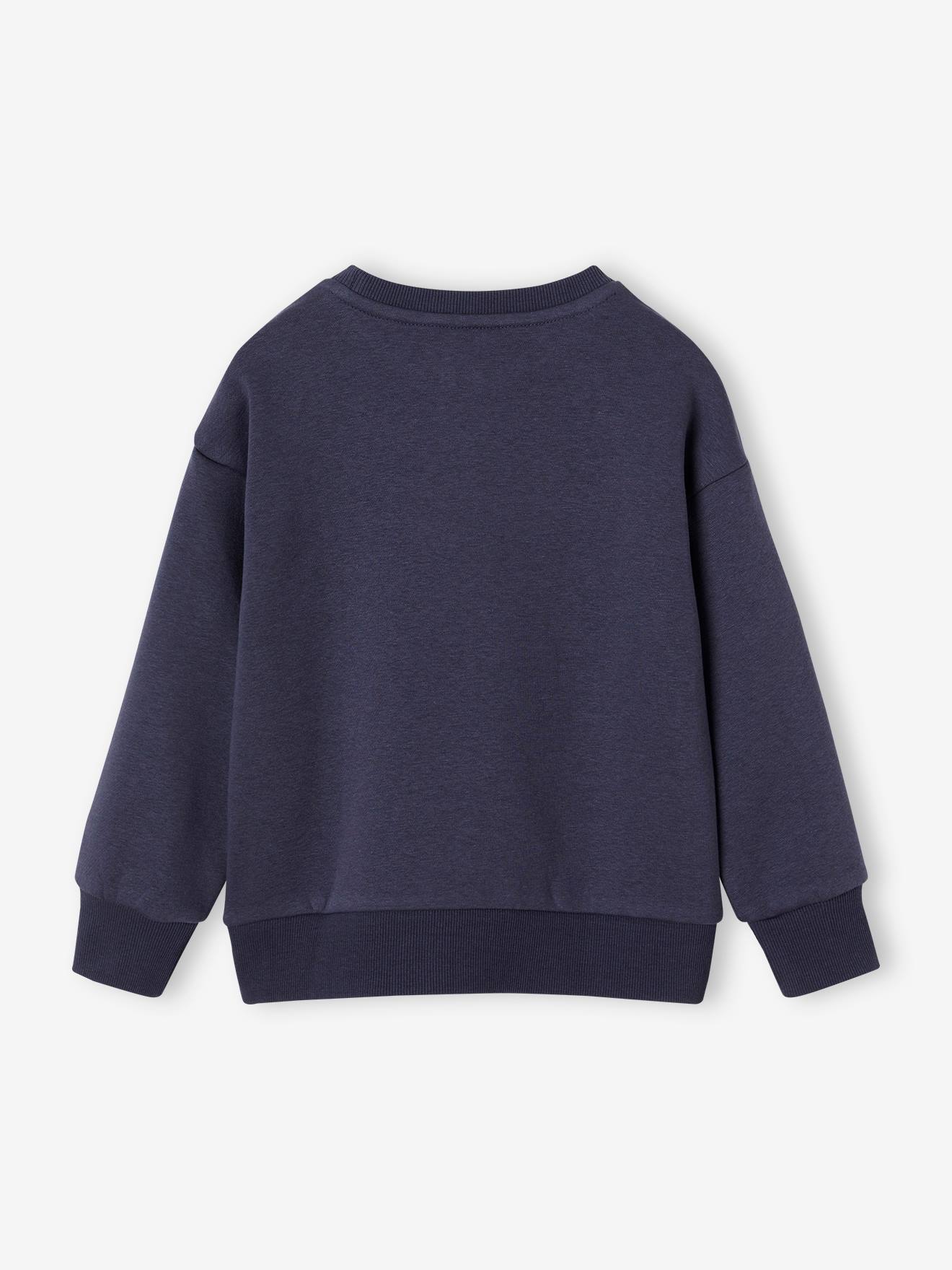 Vertbaudet Jungen Sweatshirt mit Reliefschrift Oeko-Tex - nachtblau
