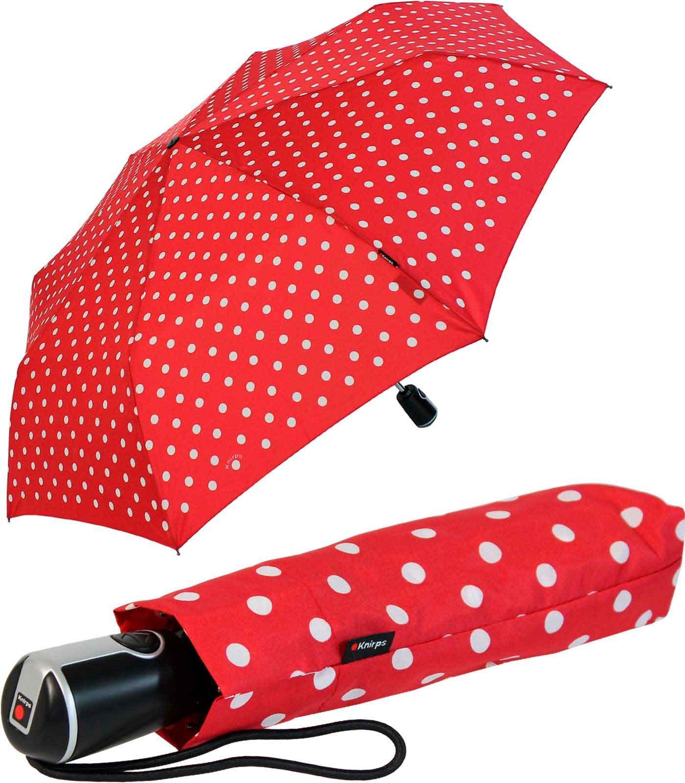 Knirps® Taschenregenschirm Large Duomatic mit Auf-Zu-Automatik - Polka Dots, der große, stabile Begleiter