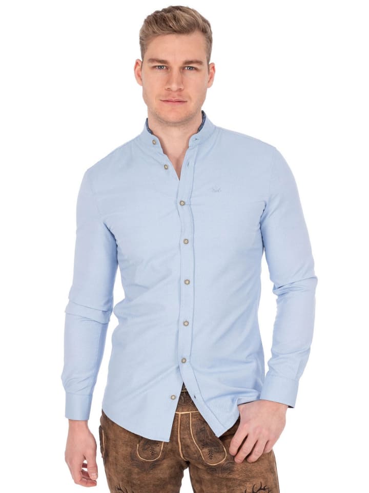 Spieth & Wensky Stehkragenhemd DIETER in hellblau günstig kaufen